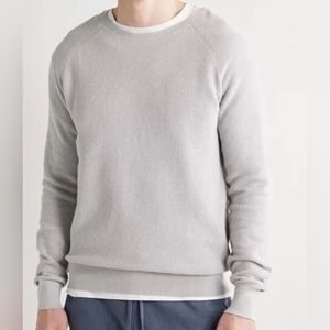 SOLD!!! $175 Onia Waffle Knit Cotton Cashmere Sweater Men’s Sz M Light Grey.